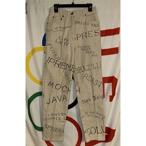 Vintage Cambridge Dry Goods Coffee Pants 28 High Rise Linen Blend 90s